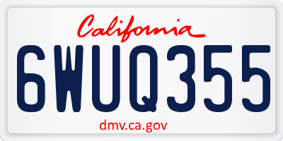 CA license plate 6WUQ355