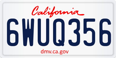 CA license plate 6WUQ356