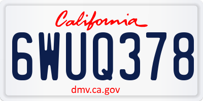 CA license plate 6WUQ378
