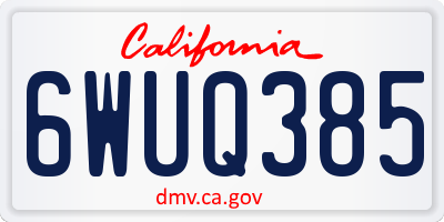 CA license plate 6WUQ385