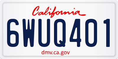 CA license plate 6WUQ401