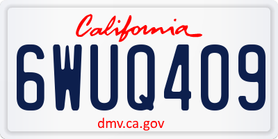 CA license plate 6WUQ409