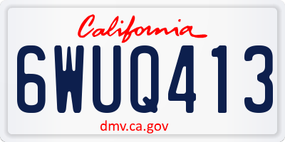 CA license plate 6WUQ413