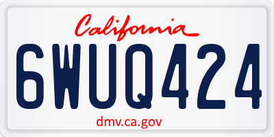 CA license plate 6WUQ424