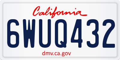 CA license plate 6WUQ432
