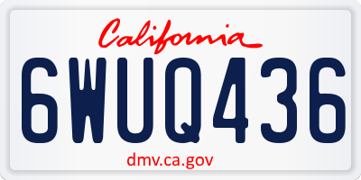 CA license plate 6WUQ436