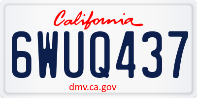 CA license plate 6WUQ437