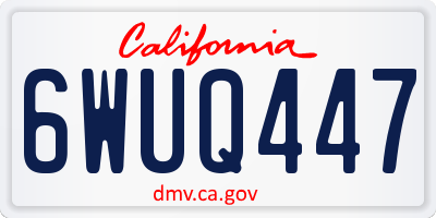 CA license plate 6WUQ447