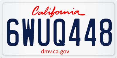 CA license plate 6WUQ448