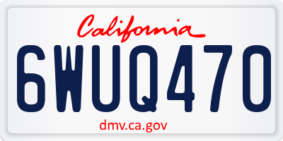 CA license plate 6WUQ470