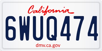 CA license plate 6WUQ474