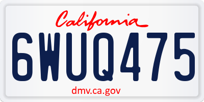 CA license plate 6WUQ475