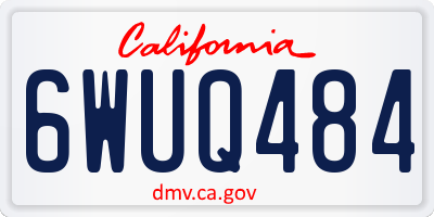 CA license plate 6WUQ484