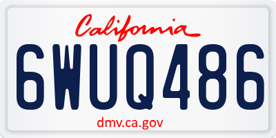 CA license plate 6WUQ486