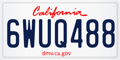 CA license plate 6WUQ488