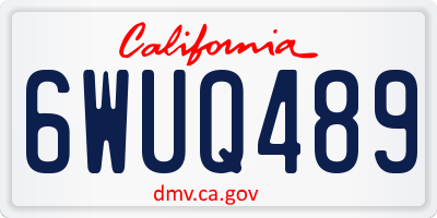 CA license plate 6WUQ489