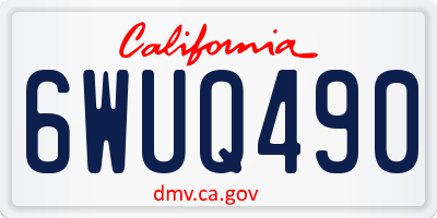 CA license plate 6WUQ490