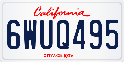 CA license plate 6WUQ495