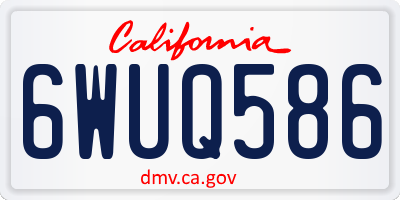 CA license plate 6WUQ586