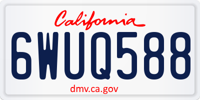 CA license plate 6WUQ588
