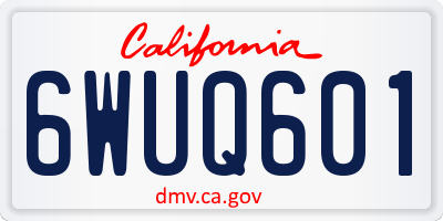 CA license plate 6WUQ601
