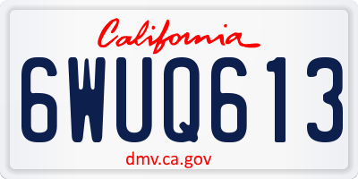 CA license plate 6WUQ613