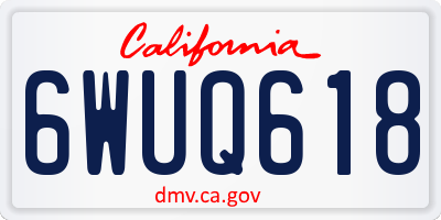 CA license plate 6WUQ618