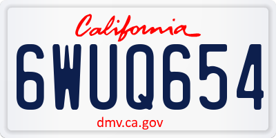 CA license plate 6WUQ654