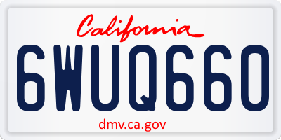 CA license plate 6WUQ660