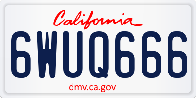 CA license plate 6WUQ666