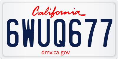 CA license plate 6WUQ677