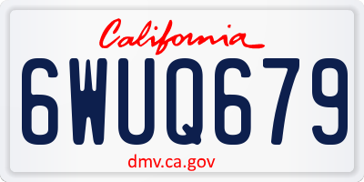 CA license plate 6WUQ679