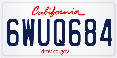 CA license plate 6WUQ684