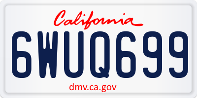 CA license plate 6WUQ699