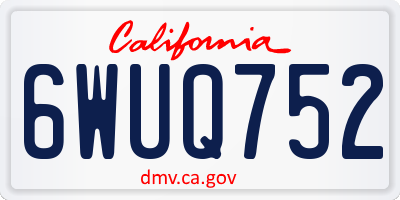 CA license plate 6WUQ752