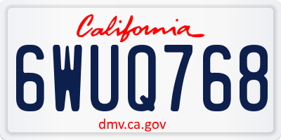 CA license plate 6WUQ768