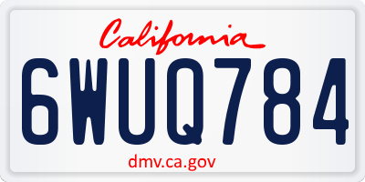 CA license plate 6WUQ784