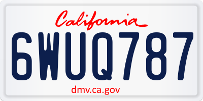 CA license plate 6WUQ787