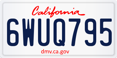CA license plate 6WUQ795
