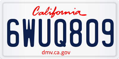 CA license plate 6WUQ809