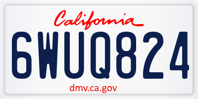 CA license plate 6WUQ824