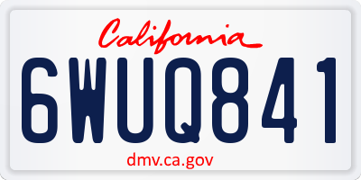 CA license plate 6WUQ841