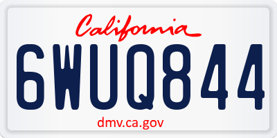 CA license plate 6WUQ844