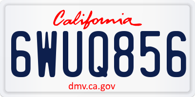 CA license plate 6WUQ856