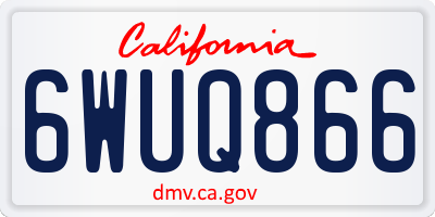 CA license plate 6WUQ866
