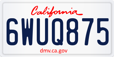 CA license plate 6WUQ875