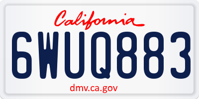 CA license plate 6WUQ883