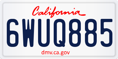CA license plate 6WUQ885