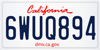 CA license plate 6WUQ894
