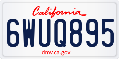 CA license plate 6WUQ895